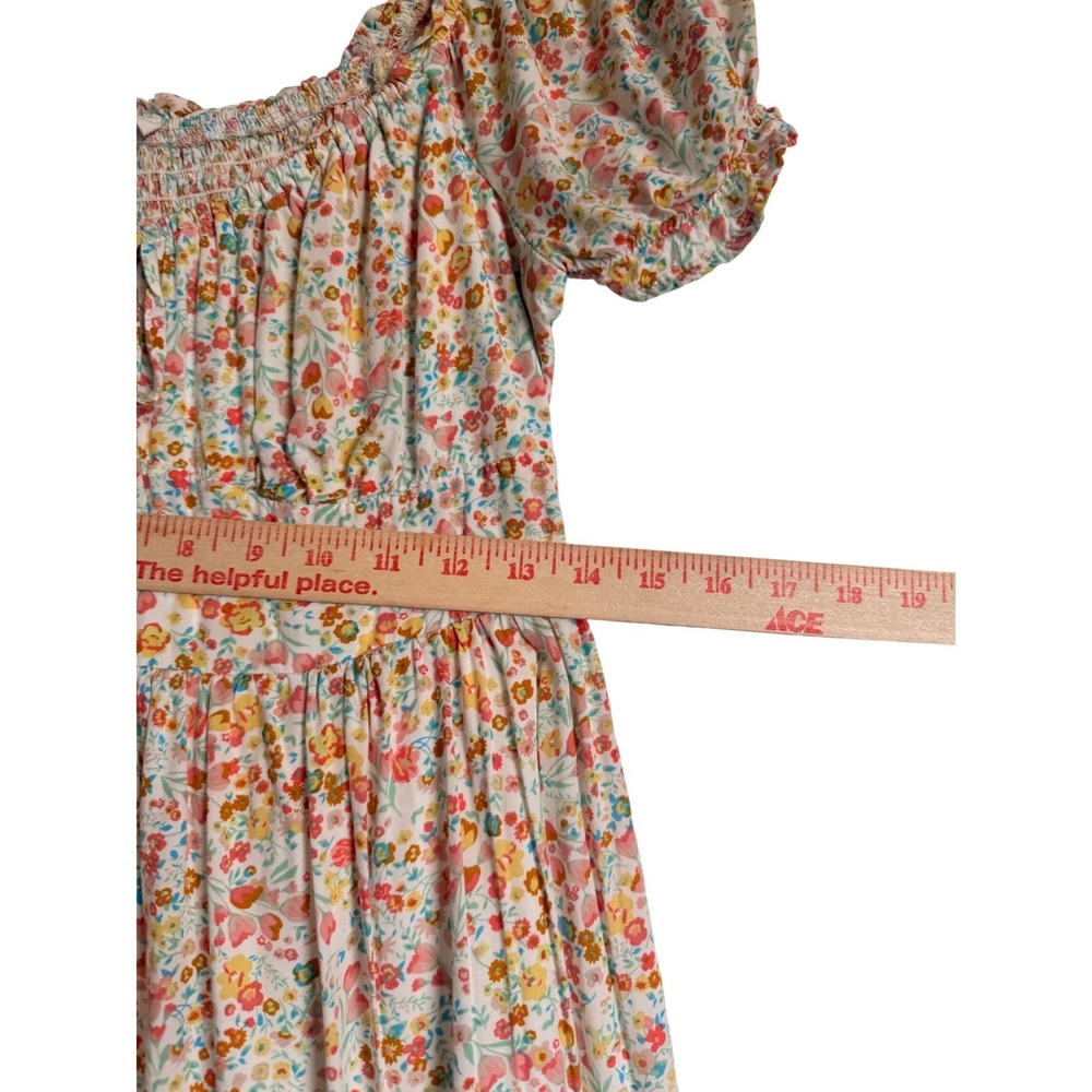 Cottagecore Feminine Coco + Jaimeson Floral Peasant Mini Dress Puff Sleeve Sz M - Picture 7 of 12